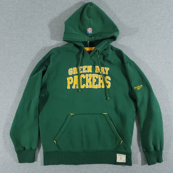 Reebok NFL Gridiron Classic Hoodie Green Bay Packers Medium Green M - Picture 1 of 10